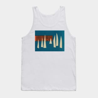 Vintage Sail Boats Illustration //// Minimal Marina Design Tank Top